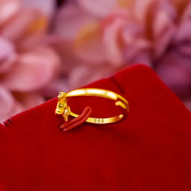 9999 Real Gold 24K Japanese and Korean Crown Ring Ins Wind Slightly Inlaid Crown Women's Diamond Ring
9999 Real Gold 24K Japanese and Korean Crown Ring Ins Wind Slightly Inlaid Crown Women's Diamond Ring