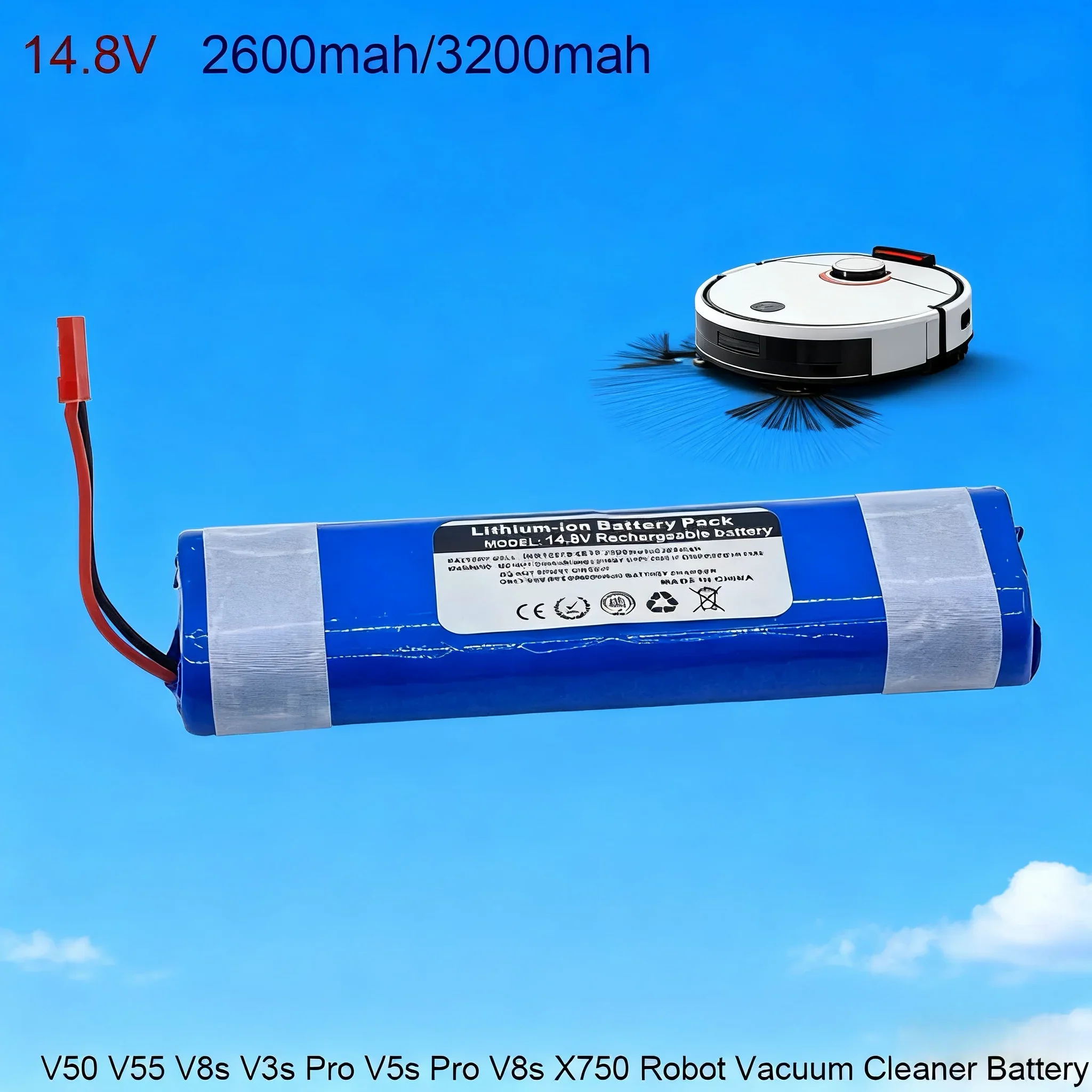 Аккумулятор 14.8В 5600мАч (3200мАч) высокого качества для робота-пылесоса iLife V50, V55, V8s, V3s Pro, V5s Pro, V8s, X750 (также 14.4В)
Аккумулятор 14.8В 5600мАч (3200мАч) высокого качества для робота-пылесоса iLife V50, V55, V8s, V3s Pro, V5s Pro, V8s, X750 (также 14.4В)