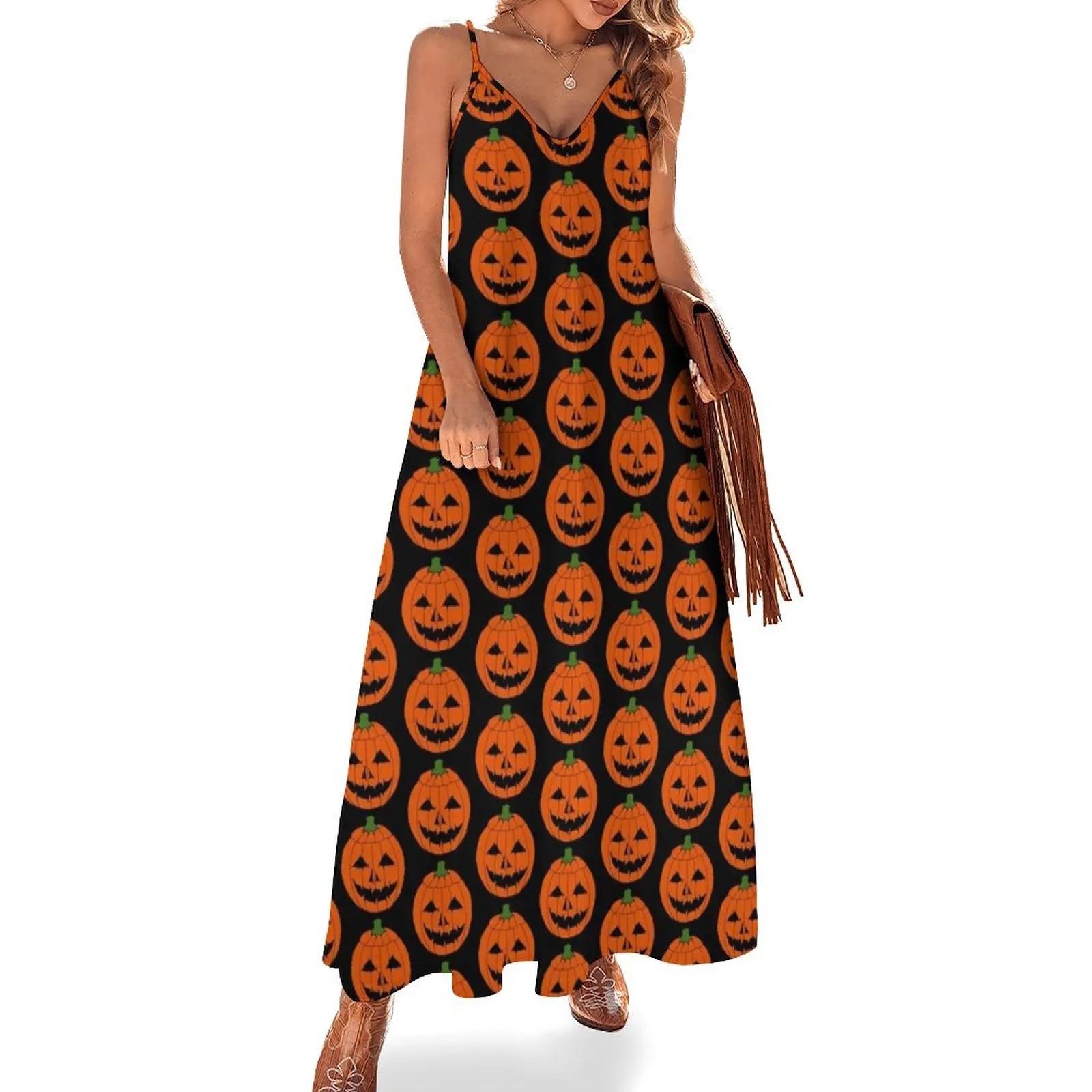 Jack O'Lantern Halloween Pumpkin Face Sleeveless Dress evening dress ladies Bridesmaid dress woman
Jack O'Lantern Halloween Pumpkin Face Sleeveless Dress evening dress ladies Bridesmaid dress woman