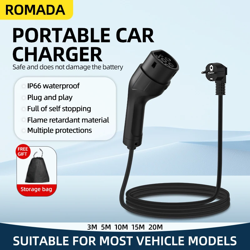 NEW 3.5KW 16A GB/T20234 EV Portable Charger 3M-20M Cable EVSE EU Plug Wallbox Adapter With Display Screen Safe Universal For EV
NEW 3.5KW 16A GB/T20234 EV Portable Charger 3M-20M Cable EVSE EU Plug Wallbox Adapter With Display Screen Safe Universal For EV