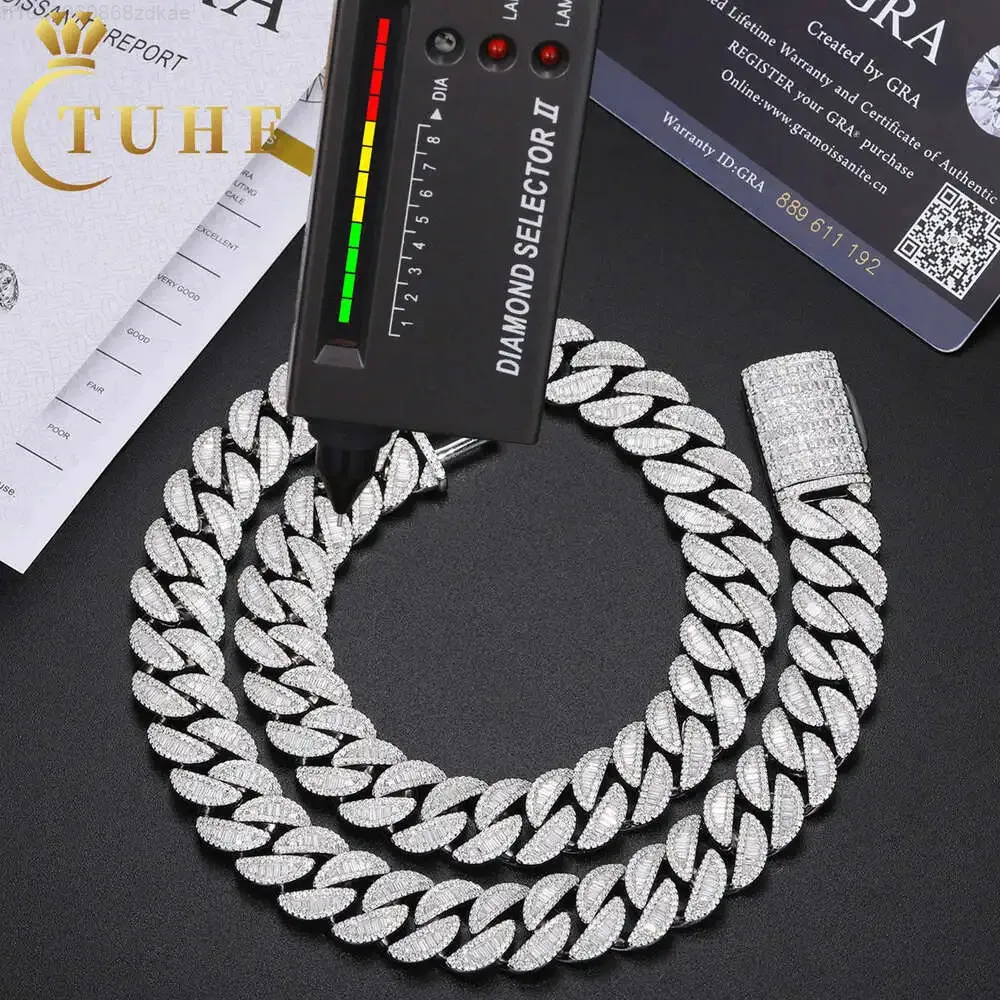 Style Hip Hop Mens Jewelry 15mm 925 Sterling Silver Vvs Baguette Moissanite Diamond Iced Out Cuban Link Chain Necklace
Style Hip Hop Mens Jewelry 15mm 925 Sterling Silver Vvs Baguette Moissanite Diamond Iced Out Cuban Link Chain Necklace