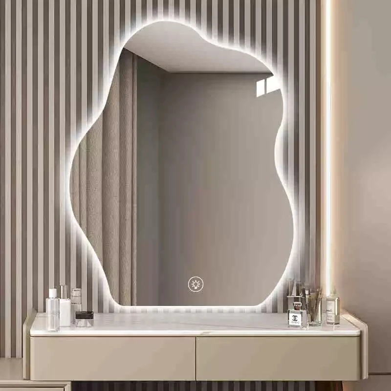 Accessories Small Shower Bathroom Mirror Led Wall Smart Modern Vanity Bathroom Mirror Rechargable Irregular Home Furniture
Accessories Small Shower Bathroom Mirror Led Wall Smart Modern Vanity Bathroom Mirror Rechargable Irregular Home Furniture