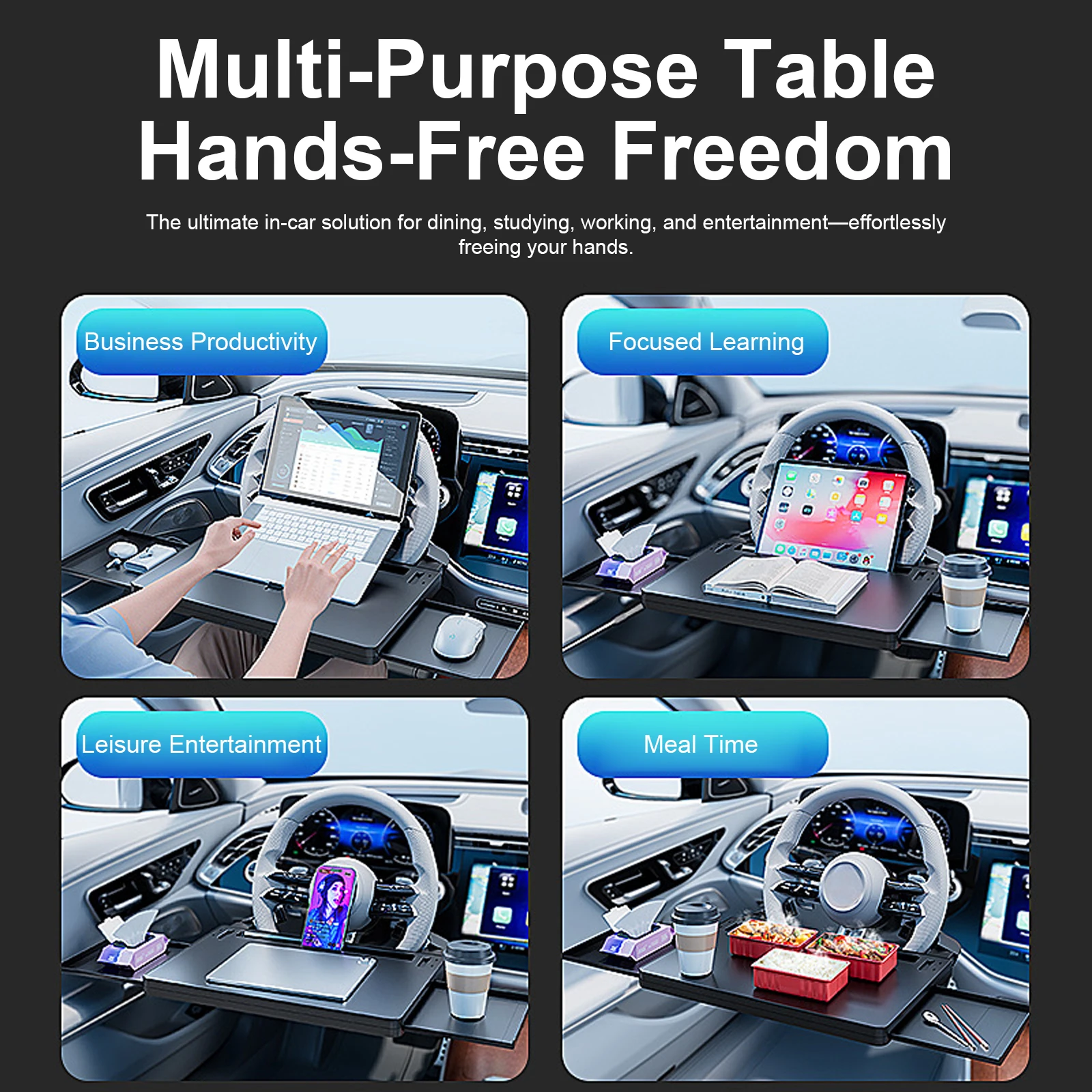Car Steering Wheel Tray Car Desk Food Table for Car Adjustable Laptop Tray for Eating Food Drink and Writing Laptop Work
Car Steering Wheel Tray Car Desk Food Table for Car Adjustable Laptop Tray for Eating Food Drink and Writing Laptop Work