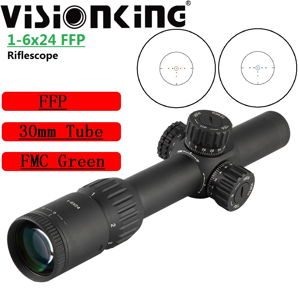 Оптический прицел Visionking 1-6x24 FFP для дальнего действия с красной и зеленой подсветкой, FMC, широкое поле обзора, барабанный замок, 223 .308, Оптический Снайперский
Оптический прицел Visionking 1-6x24 FFP для дальнего действия с красной и зеленой подсветкой, FMC, широкое поле обзора, барабанный замок, 223 .308, Оптический Снайперский