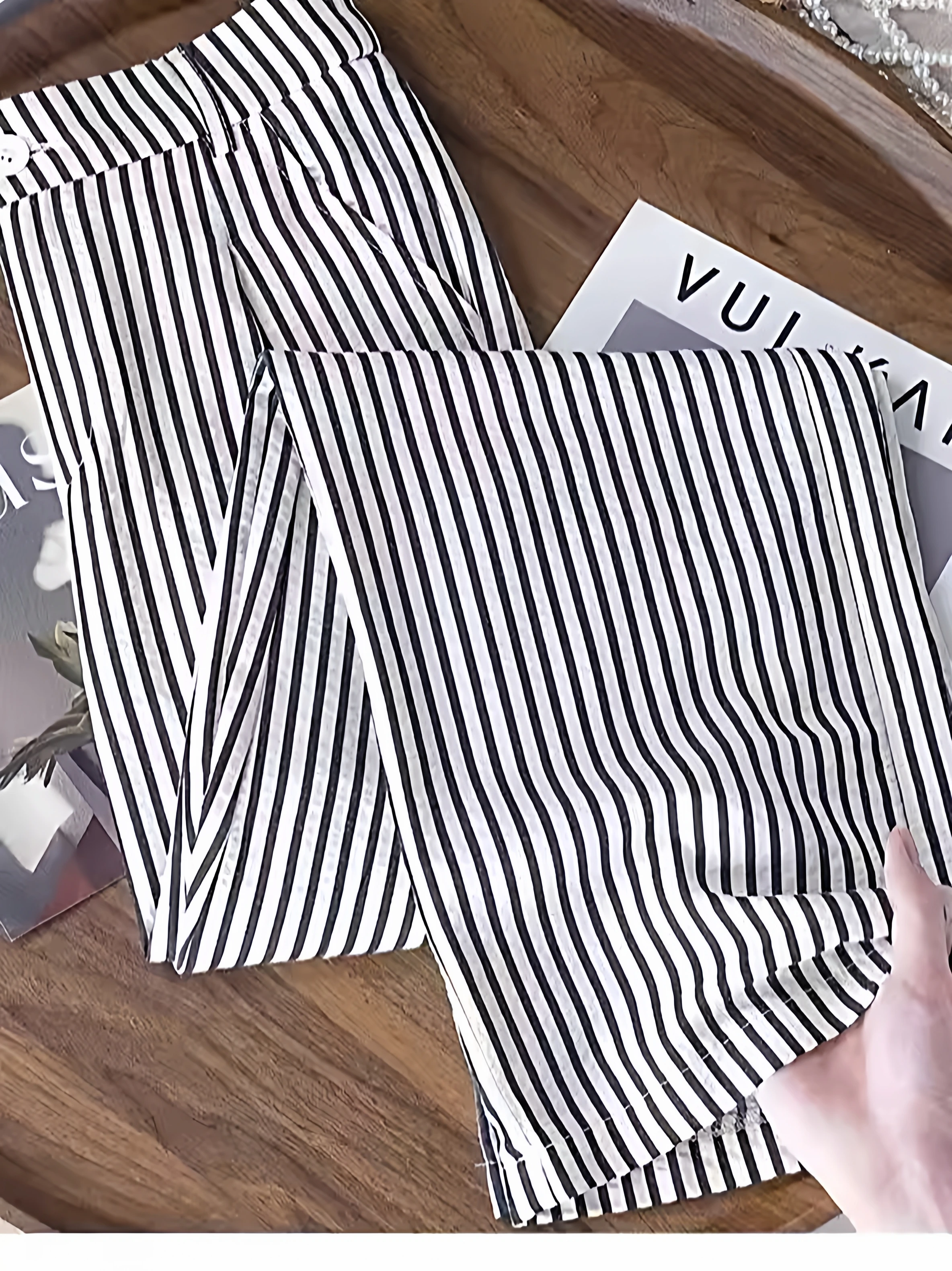 Slim Fit High Waist Striped Wide Leg Pants Casual Straight Cut Thin Version Summer Outdoor Wear for Women plus Size
Slim Fit High Waist Striped Wide Leg Pants Casual Straight Cut Thin Version Summer Outdoor Wear for Women plus Size