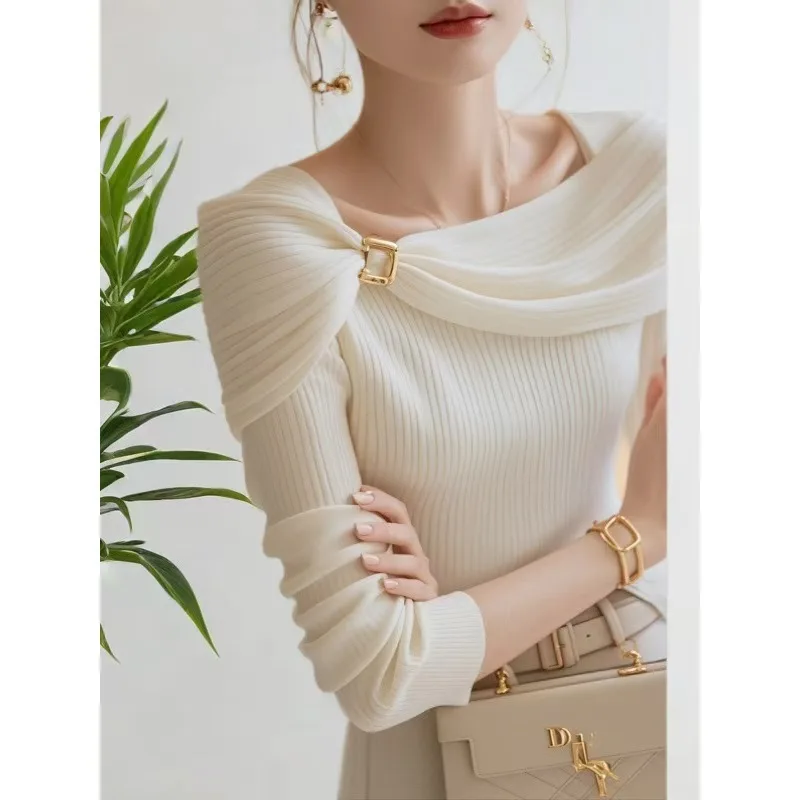 Women Fashion Solid Scarf Collar Soft Wool Sweaters 2024 Autumn Winter New Temperament Slim Knitted Pullovers Commute Tops
Women Fashion Solid Scarf Collar Soft Wool Sweaters 2024 Autumn Winter New Temperament Slim Knitted Pullovers Commute Tops