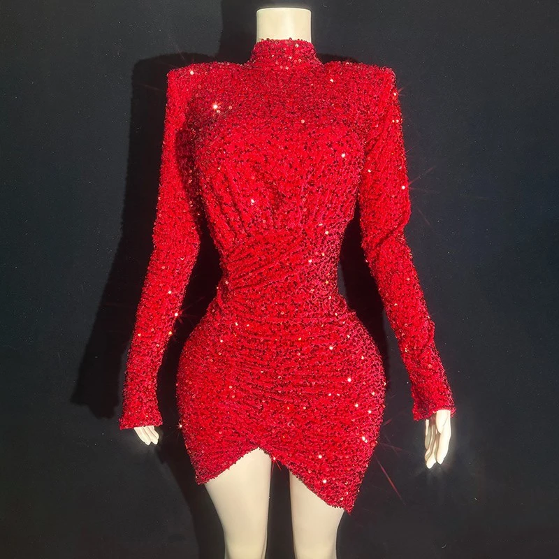 Red Sequined Party Dress Women Group Jazz Dance Costume Bar Ds Dj Nightclub Evening Outfit Stage Performance Dreses XS9220
Red Sequined Party Dress Women Group Jazz Dance Costume Bar Ds Dj Nightclub Evening Outfit Stage Performance Dreses XS9220