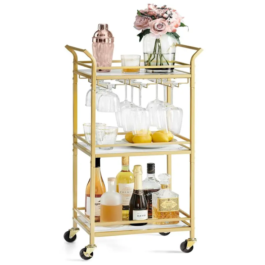 Bar Cart with Glass Holders 11.8"D x 18.4"W x 36.2"H 3 Tiers Home Serving Cart Wine Rack Storage Shelf
Bar Cart with Glass Holders 11.8"D x 18.4"W x 36.2"H 3 Tiers Home Serving Cart Wine Rack Storage Shelf