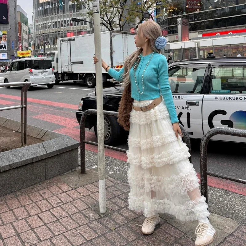 Korean Style Long Skirt Atmosphere Sense Mesh Splicing Layered Cake Artistic Fashion Cake Skirt Casual High Waist Polyester
Korean Style Long Skirt Atmosphere Sense Mesh Splicing Layered Cake Artistic Fashion Cake Skirt Casual High Waist Polyester