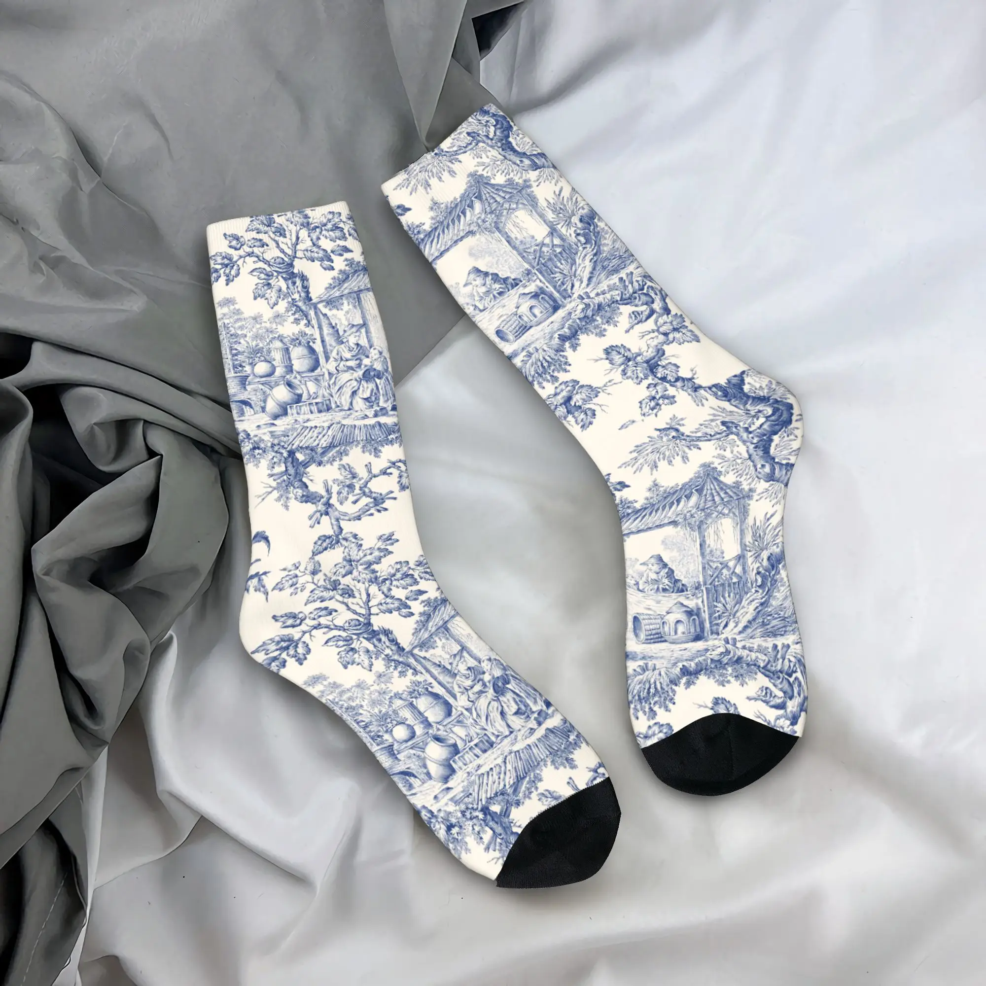 Custom Funny Vintage Classic French Toile De Jouy Navy Blue Motif Pattern Socks Warm 3D Printing Sports Basketball Socks
Custom Funny Vintage Classic French Toile De Jouy Navy Blue Motif Pattern Socks Warm 3D Printing Sports Basketball Socks