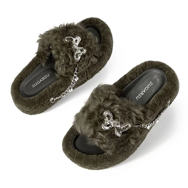 Women Summer Sandals Clogs Garden Shoes Punk Chains Platform Furry Slippers Home Flip Flops Casual Outdoor Shoes For Female
Women Summer Sandals Clogs Garden Shoes Punk Chains Platform Furry Slippers Home Flip Flops Casual Outdoor Shoes For Female