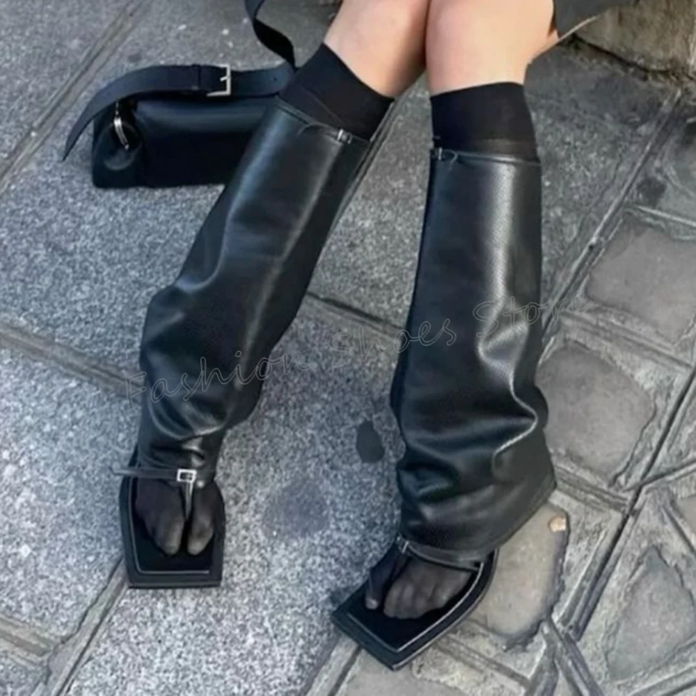 Black Buckle Decor Toe Clip Boots Matte Leather Square Toe High Heel Shoes for Women Fashion Heels 2025 New Zapatos Para Mujere
Black Buckle Decor Toe Clip Boots Matte Leather Square Toe High Heel Shoes for Women Fashion Heels 2025 New Zapatos Para Mujere