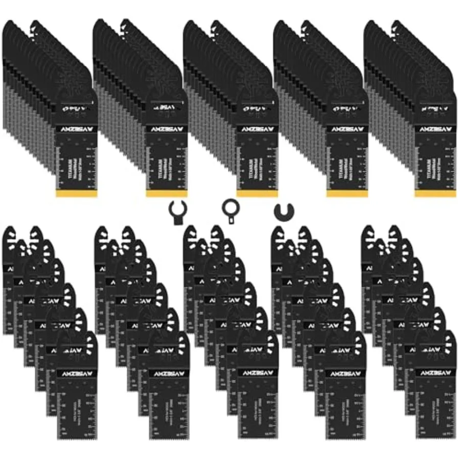 100 PCS Blades Titanium and High Carbon Steel Saw Blades for Wood Metal and Plastic Quick Release Multi Tool Blades Kits Oscill
100 PCS Blades Titanium and High Carbon Steel Saw Blades for Wood Metal and Plastic Quick Release Multi Tool Blades Kits Oscill