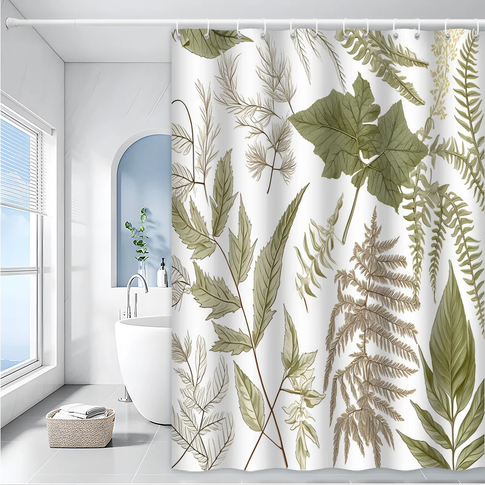 Realistic Fern Leaf Shower Curtain, Green-Brown-Beige Digital Drawing, Nature-Inspired Bathroom Decor
Realistic Fern Leaf Shower Curtain, Green-Brown-Beige Digital Drawing, Nature-Inspired Bathroom Decor