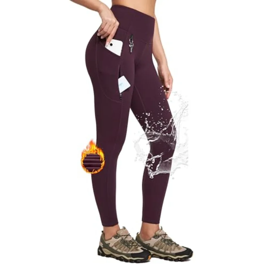 Fleece Lined Leggings Women Water Resistant Thermal Leggings Winter Warm Tights High Waist Hiking Pants with Pockets
Fleece Lined Leggings Women Water Resistant Thermal Leggings Winter Warm Tights High Waist Hiking Pants with Pockets