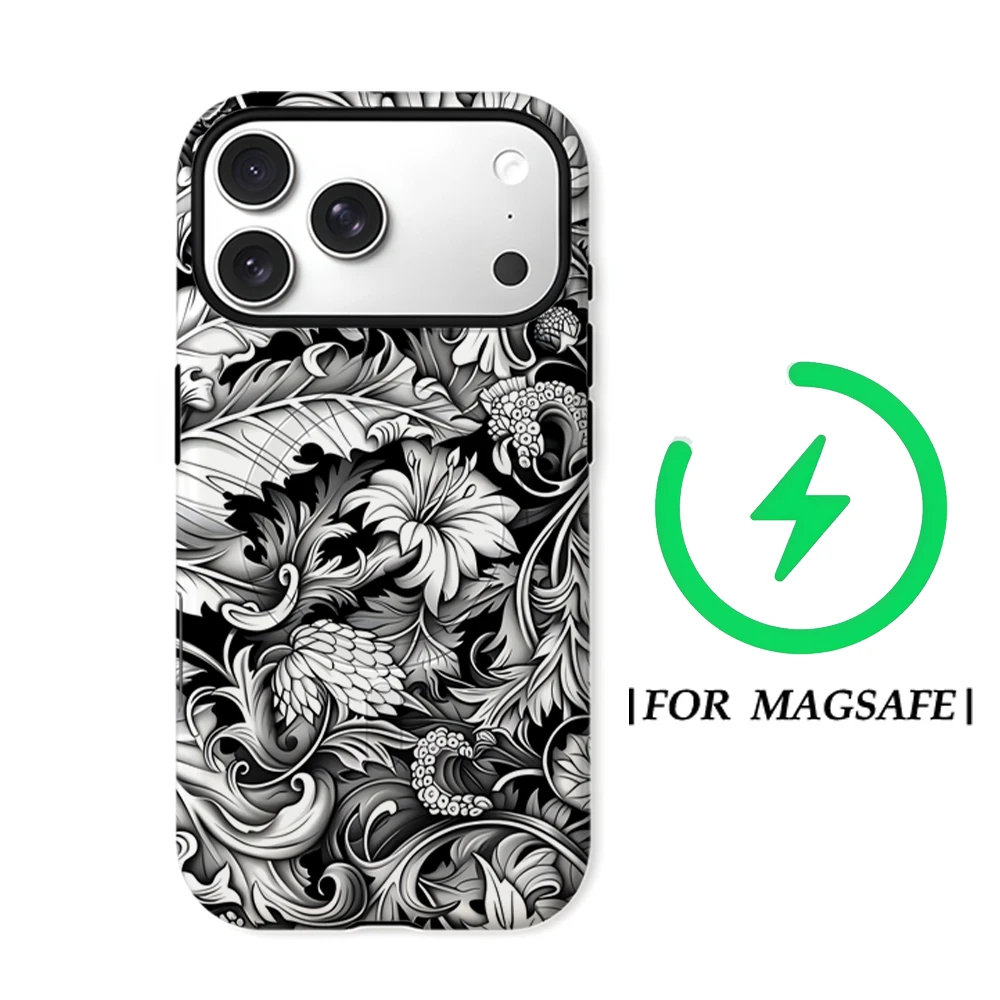 Luxury Black White Floral Phone Case for iPhone 16 15 14 13 12 11 Pro Max Plus Luxury Magnetic Double-layer Back Cover
Luxury Black White Floral Phone Case for iPhone 16 15 14 13 12 11 Pro Max Plus Luxury Magnetic Double-layer Back Cover