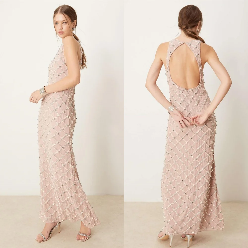 Customized Exquisite Pearls Evening Dress Modern Crew Neck Sleeveless Homecoming Dress Luxury Backless Special Occasion Gowns
Customized Exquisite Pearls Evening Dress Modern Crew Neck Sleeveless Homecoming Dress Luxury Backless Special Occasion Gowns