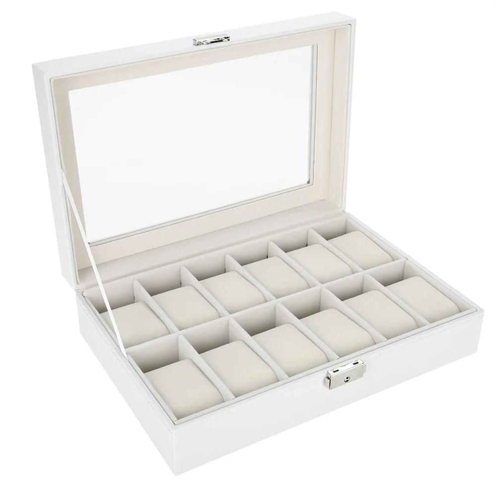 Luxury 12 Slots Watch Box Leather Surface White Watch Display High-grade Wooden Frame Jewelry Box Watch Collection
Luxury 12 Slots Watch Box Leather Surface White Watch Display High-grade Wooden Frame Jewelry Box Watch Collection