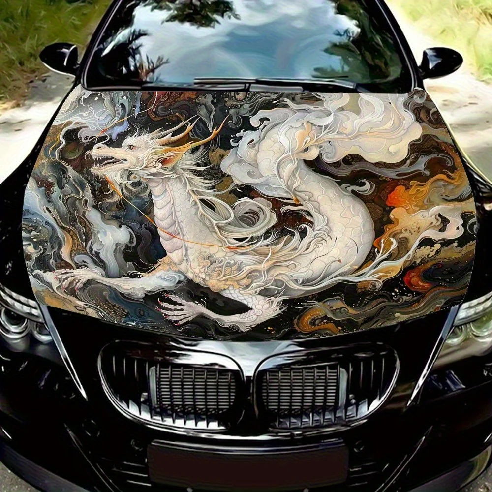 White Dragon Pattern In Oriental Style Car Hood Decal - Durable Self-Adhesive PVC Sticker For Cars, Motorcycles, And Trucks,Vehi
White Dragon Pattern In Oriental Style Car Hood Decal - Durable Self-Adhesive PVC Sticker For Cars, Motorcycles, And Trucks,Vehi