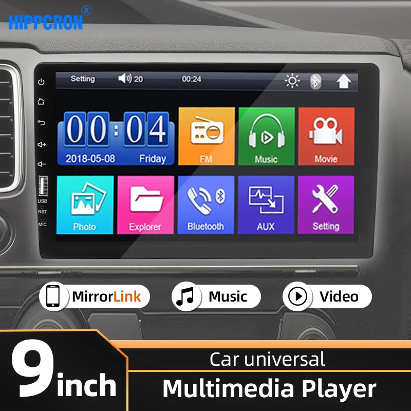 HIPPCRON 1 Din автомобильный радиоприемник стерео 9 дюймов MP5 плеер цифровой Bluetooth MirrorLink Универсальный мультимедийный аудио FM ISO Power USB AUX
HIPPCRON 1 Din автомобильный радиоприемник стерео 9 дюймов MP5 плеер цифровой Bluetooth MirrorLink Универсальный мультимедийный аудио FM ISO Power USB AUX