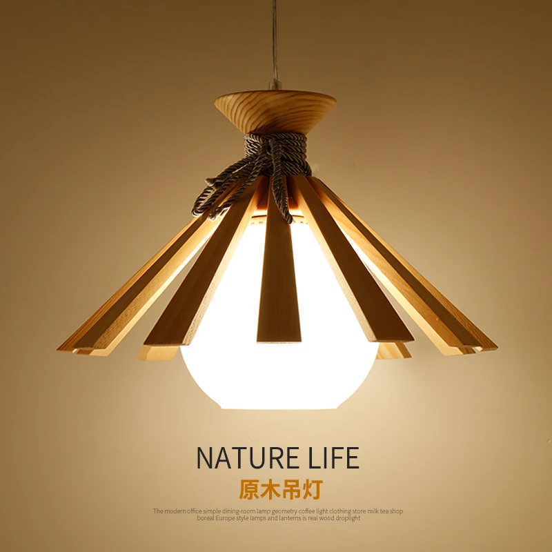 Solid wood LED lighting fixtures, Japanese restaurant small chandelier, wooden tatami log light
Solid wood LED lighting fixtures, Japanese restaurant small chandelier, wooden tatami log light