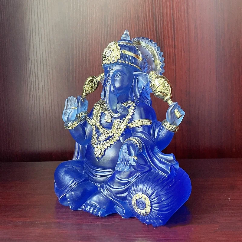 Blue Resin Lord Ganesha Statue with Gold Detailing, Hindu God Figurine for Home Decor
Blue Resin Lord Ganesha Statue with Gold Detailing, Hindu God Figurine for Home Decor