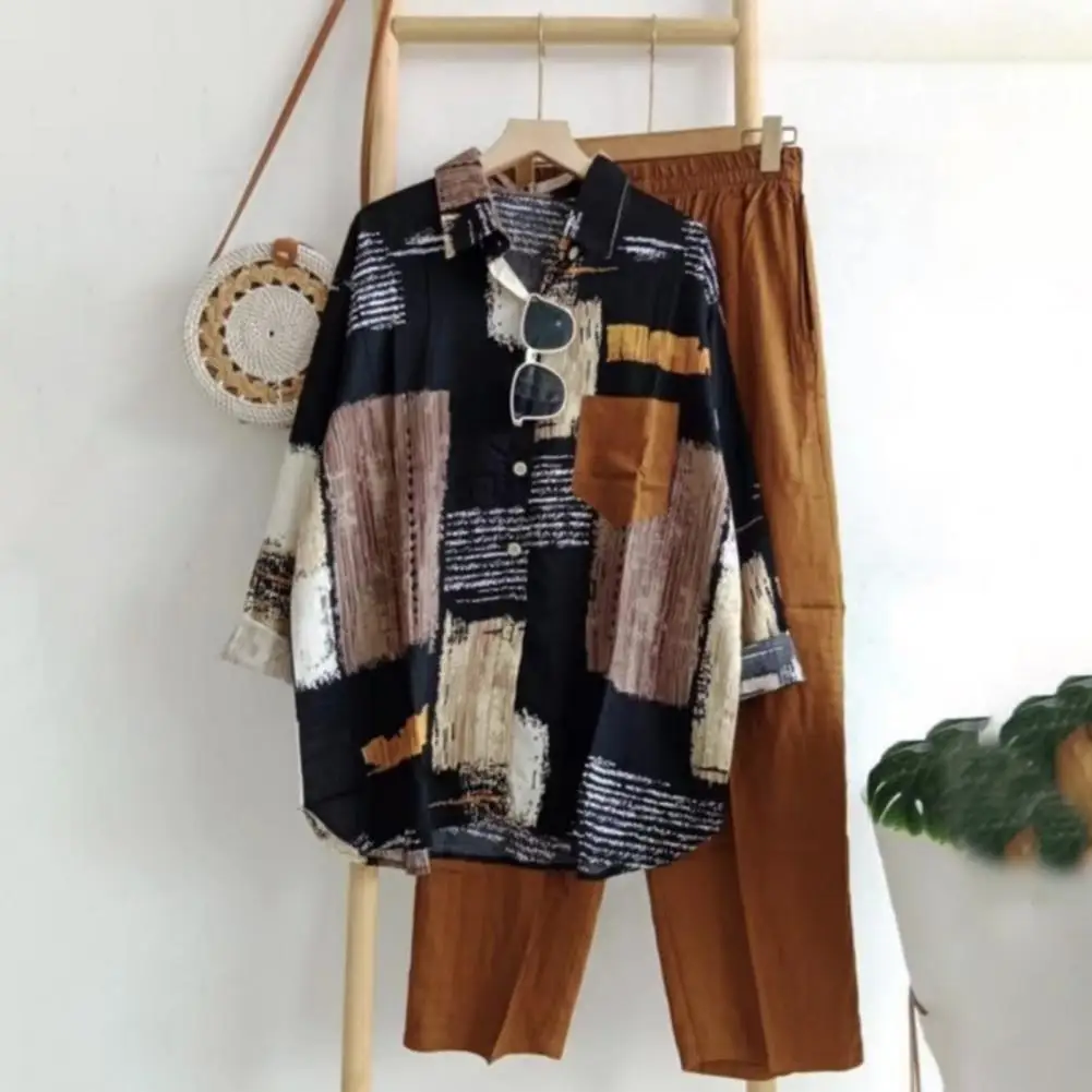 Wide Leg Pants Set Two Piece Set Women Vintage Maxi Shirt Autumn Casual Loose Work Outfits Long Sleeves Women Shirt Pants Set
Wide Leg Pants Set Two Piece Set Women Vintage Maxi Shirt Autumn Casual Loose Work Outfits Long Sleeves Women Shirt Pants Set