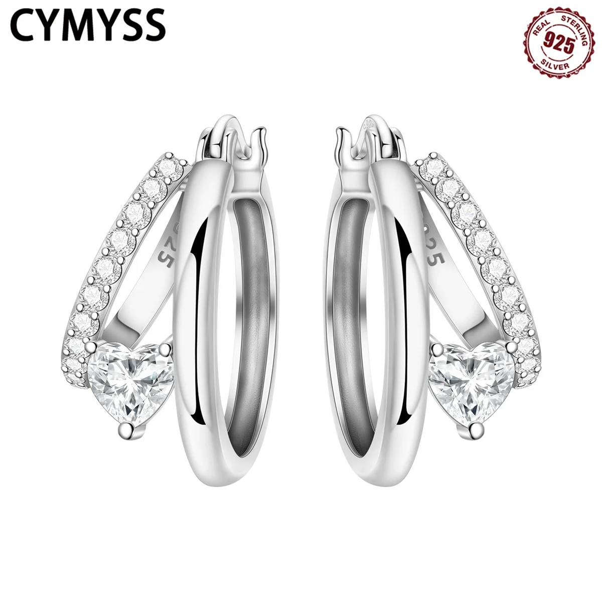 CYMYSS 2025 New S925 Sterling Silver 2-layer Love Ear Ring Boutique Birthday Party Gift women's Jewelry
CYMYSS 2025 New S925 Sterling Silver 2-layer Love Ear Ring Boutique Birthday Party Gift women's Jewelry