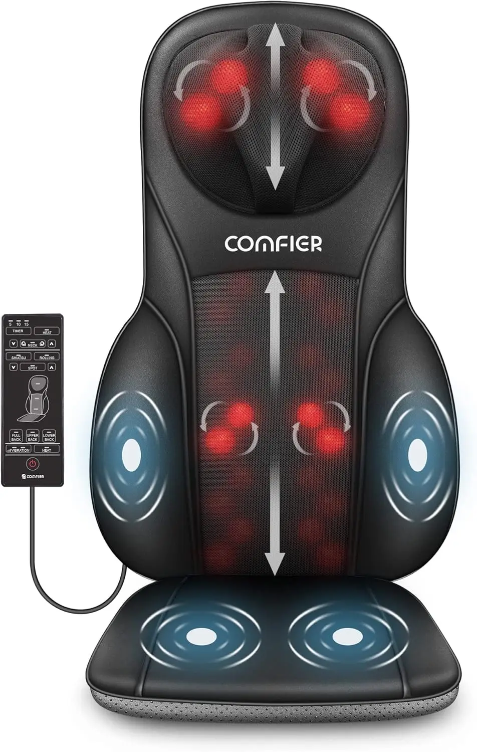 Shiatsu Back Massager with Heat, Deep Kneading & Rolling Chair Pad for Office Home Use, Mothers Day Gifts
Shiatsu Back Massager with Heat, Deep Kneading & Rolling Chair Pad for Office Home Use, Mothers Day Gifts