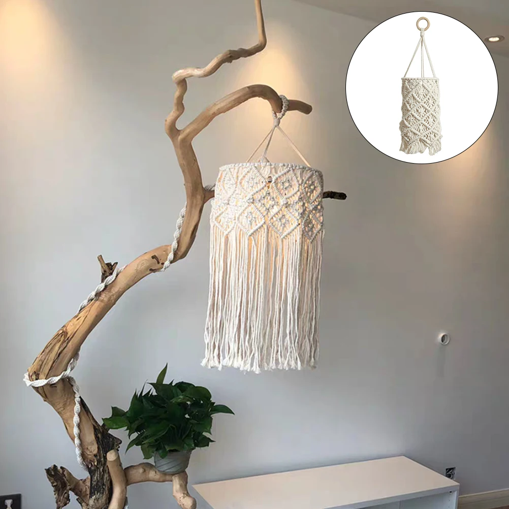 1pc Hand Woven Bohemian Lampshade Cover For Ceiling Light Indoor Home Decor Tassel Macrame Rustic Chandelier Shade Easy 
1pc Hand Woven Bohemian Lampshade Cover For Ceiling Light Indoor Home Decor Tassel Macrame Rustic Chandelier Shade Easy