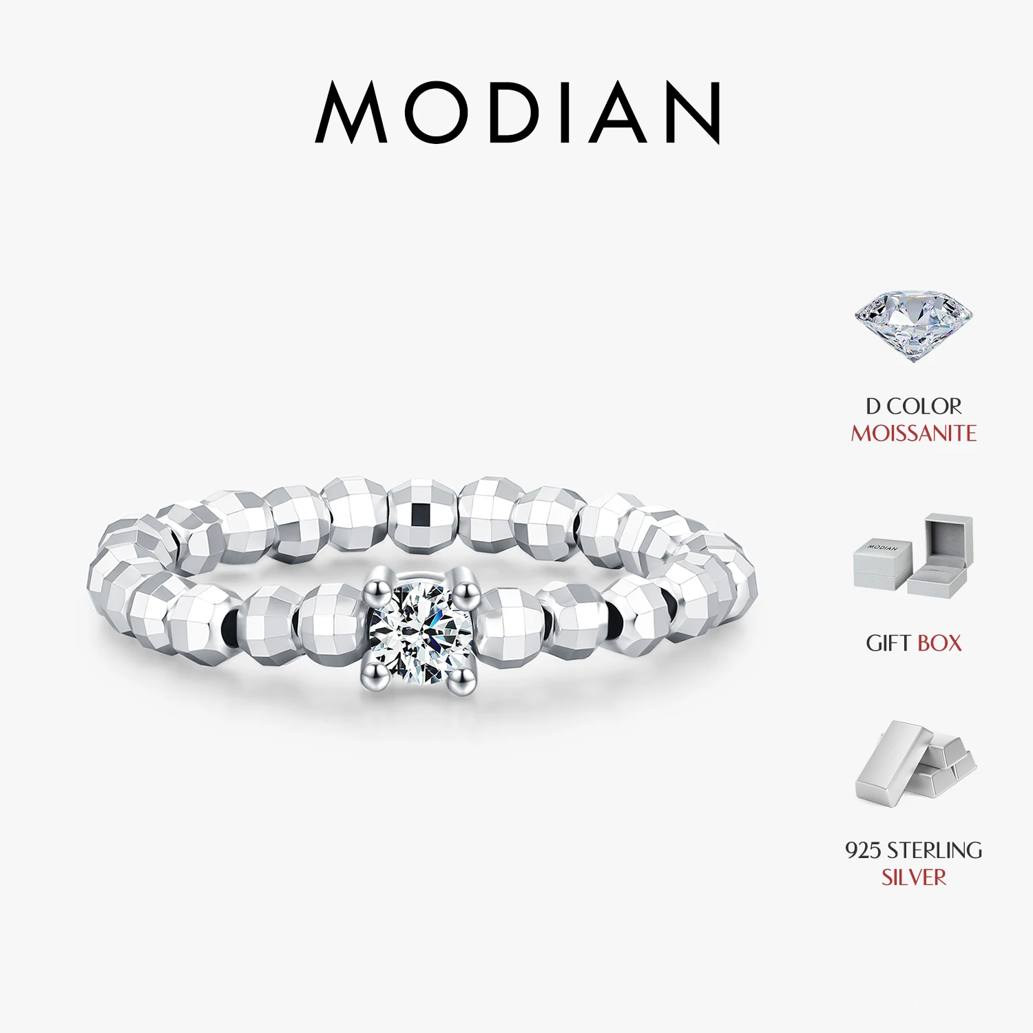 MODIAN D Color Moissanite 925 Sterling Sliver Fashion Sparkling Stackable Beaded Rings For Women Fine Jewelry Accessories
MODIAN D Color Moissanite 925 Sterling Sliver Fashion Sparkling Stackable Beaded Rings For Women Fine Jewelry Accessories