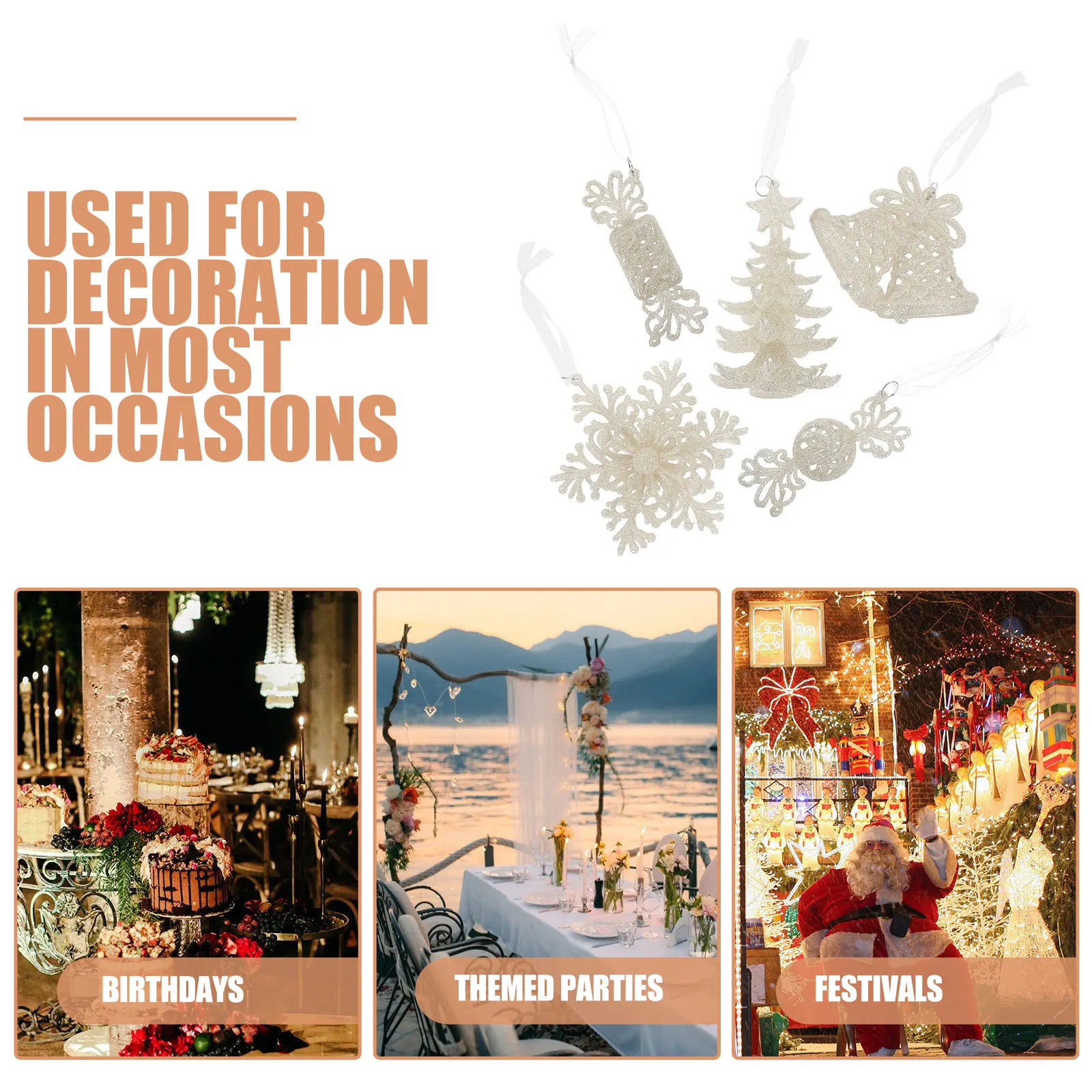 5pcs Christmas Tree Decoration Hanging Ornament Acrylic Glitter Pendant Xmas Party Decor Holiday Home Adornment Wind Chime Decor
5pcs Christmas Tree Decoration Hanging Ornament Acrylic Glitter Pendant Xmas Party Decor Holiday Home Adornment Wind Chime Decor