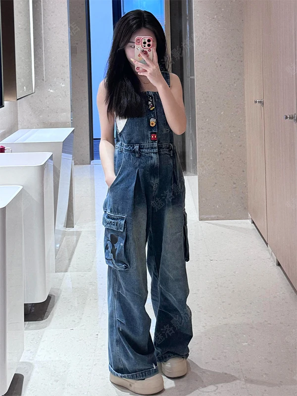American Retro High Street Miey Denim Workwear Overalls Women Summer Design Sense Straight Wide Leg Jumpsuit Casual Pure Co...
American Retro High Street Miey Denim Workwear Overalls Women Summer Design Sense Straight Wide Leg Jumpsuit Casual Pure Co...