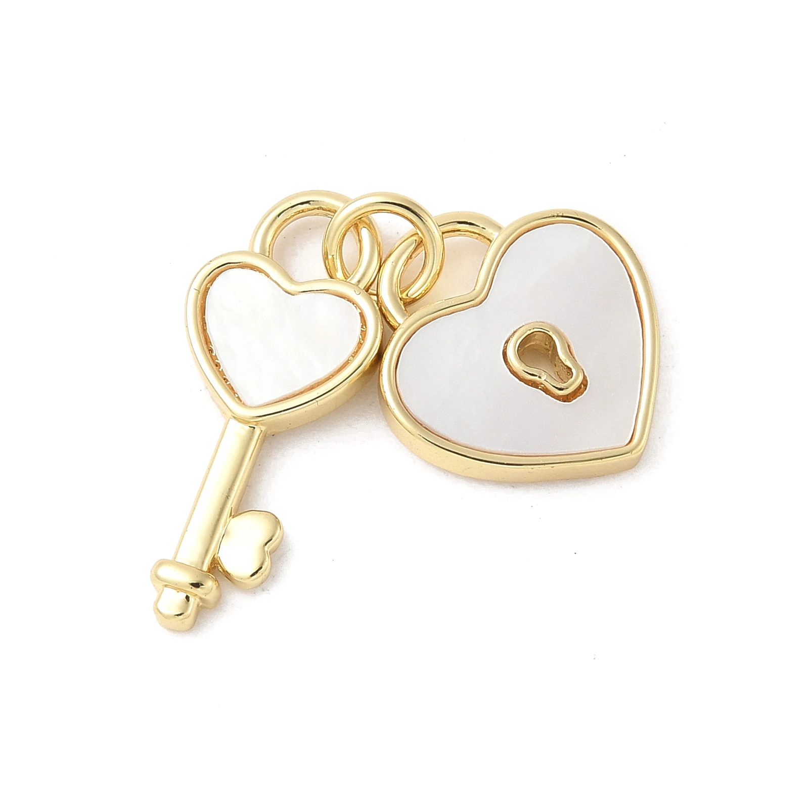 5pcs Metal Pave Natural White Shell Pendants Heart Lock & Key Charms with Jump Rings Long-Lasting Plated Necklace DIY Jewelry
5pcs Metal Pave Natural White Shell Pendants Heart Lock & Key Charms with Jump Rings Long-Lasting Plated Necklace DIY Jewelry