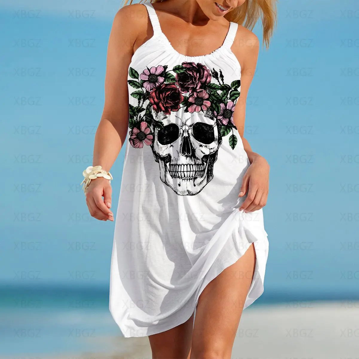 Sling Women's Dress Beach Party Dresses Top 2022 Gothic Woman Tattoo All Match Summer Sleeveless Sexy Skull Flower Boho Clothing
Sling Women's Dress Beach Party Dresses Top 2022 Gothic Woman Tattoo All Match Summer Sleeveless Sexy Skull Flower Boho Clothing
