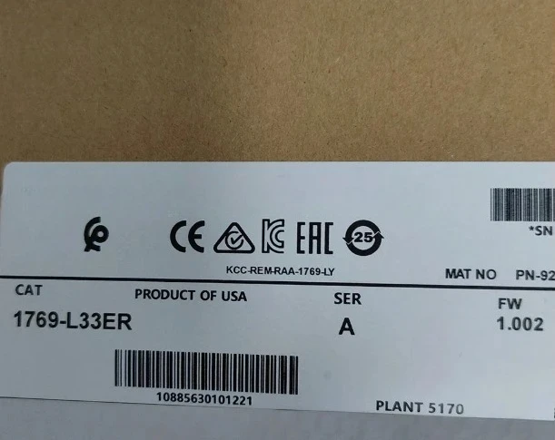 Brand New Original 1769-L33ER 5370 Ethernet Controller, 2MB Memory 1769L33ER Fast Delivey
Brand New Original 1769-L33ER 5370 Ethernet Controller, 2MB Memory 1769L33ER Fast Delivey