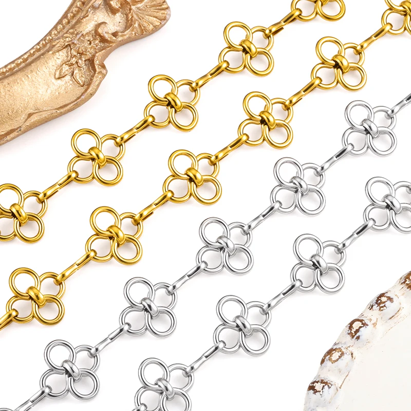 Gold Chain Stainless Steel Four Leaf Clover Link Chain for DIY Necklace Bracelet Jewelry Making Findings Handcraft Supplies
Gold Chain Stainless Steel Four Leaf Clover Link Chain for DIY Necklace Bracelet Jewelry Making Findings Handcraft Supplies
