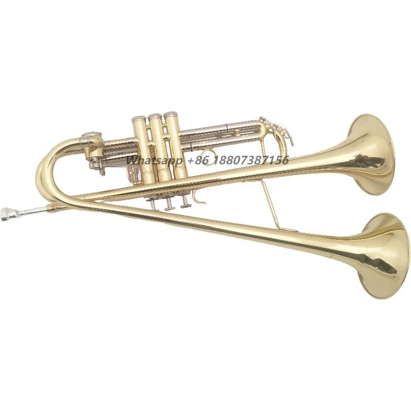 Brass Instruments Double Horn Trumpet Instrument Manufacturer Sales for Professional Band Performances
Brass Instruments Double Horn Trumpet Instrument Manufacturer Sales for Professional Band Performances