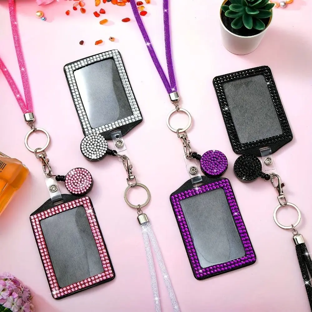 Bling ID Holder with Lanyard Rhinestone Decorated Retractable Lanyard Retractable Badge Holder Adjustable Easy Pull Buckle
Bling ID Holder with Lanyard Rhinestone Decorated Retractable Lanyard Retractable Badge Holder Adjustable Easy Pull Buckle