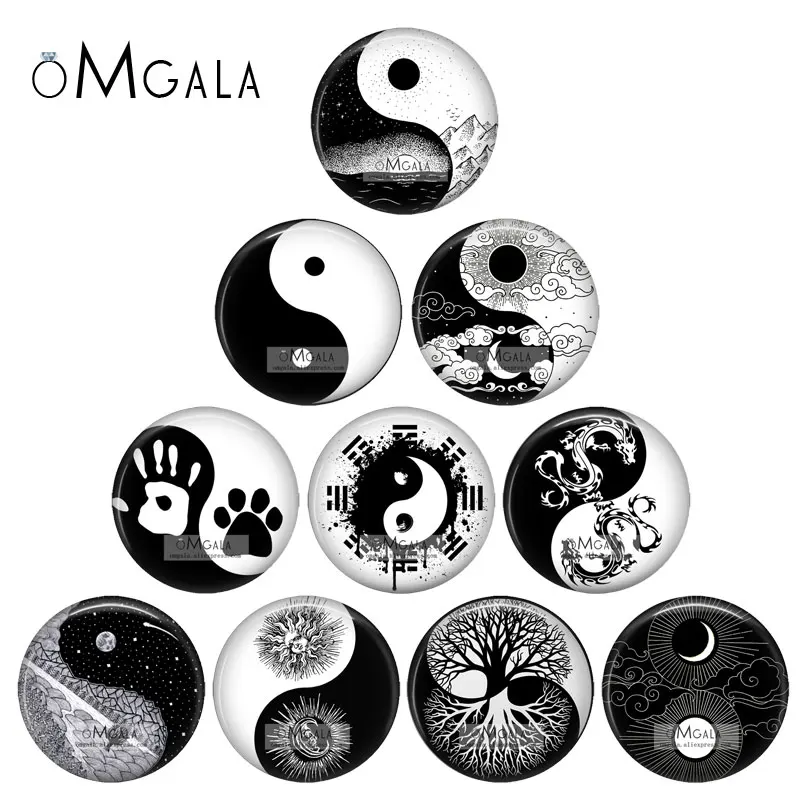 Fashion Chinese YinYang TaiChi Art Patterns 12mm/16mm/18mm/20mm/25mm Round photo glass cabochon demo flat back Making findings
Fashion Chinese YinYang TaiChi Art Patterns 12mm/16mm/18mm/20mm/25mm Round photo glass cabochon demo flat back Making findings