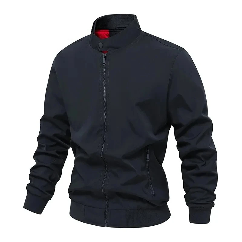 Men's Stand Collar Bomber Jacket Casual Solid Zipper Coat Lightweight Spring Autumn Fashion Outerwear Jackets Men Streetwear Man
Men's Stand Collar Bomber Jacket Casual Solid Zipper Coat Lightweight Spring Autumn Fashion Outerwear Jackets Men Streetwear Man