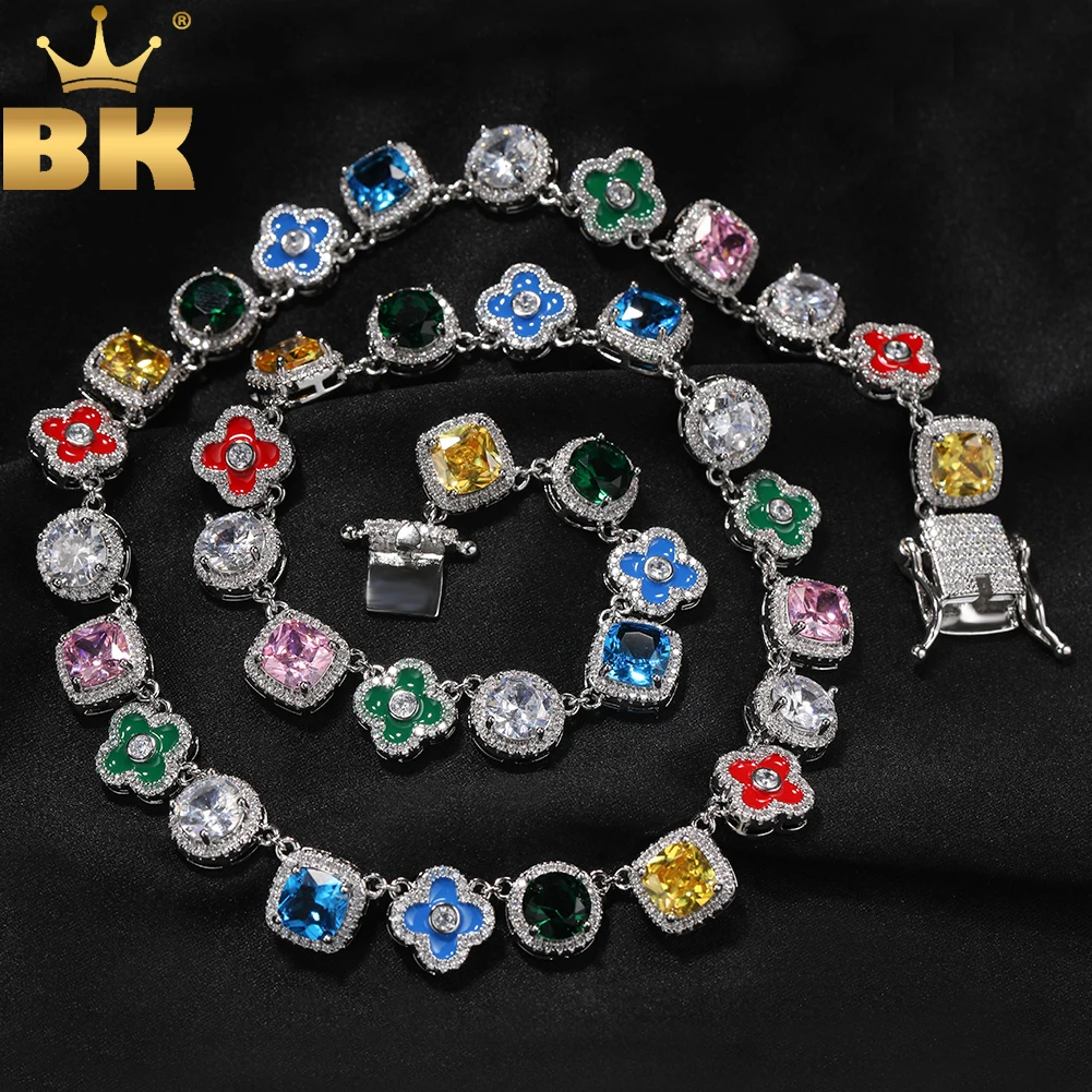 TBTK Enamel Floral Chain Necklace Iced Out AAAAA+ Rainbow Cubic Zirconia Gem Necklace For Men Rock Hiphop Jewelry
TBTK Enamel Floral Chain Necklace Iced Out AAAAA+ Rainbow Cubic Zirconia Gem Necklace For Men Rock Hiphop Jewelry