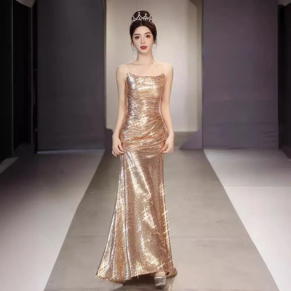 Вечернее платье цвета шампанского с золотыми бретелями, женское бальное платье, элегантное на заказ, с искусственным хвостом, легкая роскошная церемония для взрослых Dr
Вечернее платье цвета шампанского с золотыми бретелями, женское бальное платье, элегантное на заказ, с искусственным хвостом, легкая роскошная церемония для взрослых Dr
