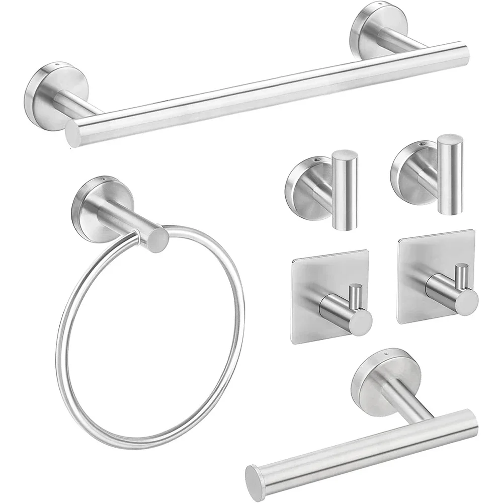 Bathroom Hardware Set Accessories Stainless Steel Towel Rack Towel Ring Toilet Paper Holder Hook Bathroom Organizer Set Banheiro
Bathroom Hardware Set Accessories Stainless Steel Towel Rack Towel Ring Toilet Paper Holder Hook Bathroom Organizer Set Banheiro