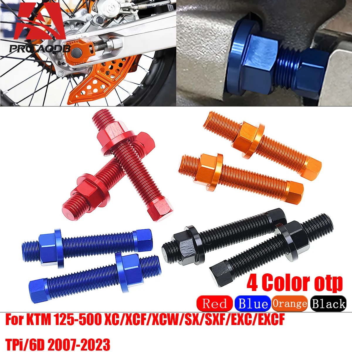 M10x50 CNC Chain Adjuster Bolt For KTM SX SXF XC XCF XCW EXC EXCF TPI Six Days 125 150 200 250 300 350 400 450 500 530 2007-2023
M10x50 CNC Chain Adjuster Bolt For KTM SX SXF XC XCF XCW EXC EXCF TPI Six Days 125 150 200 250 300 350 400 450 500 530 2007-2023