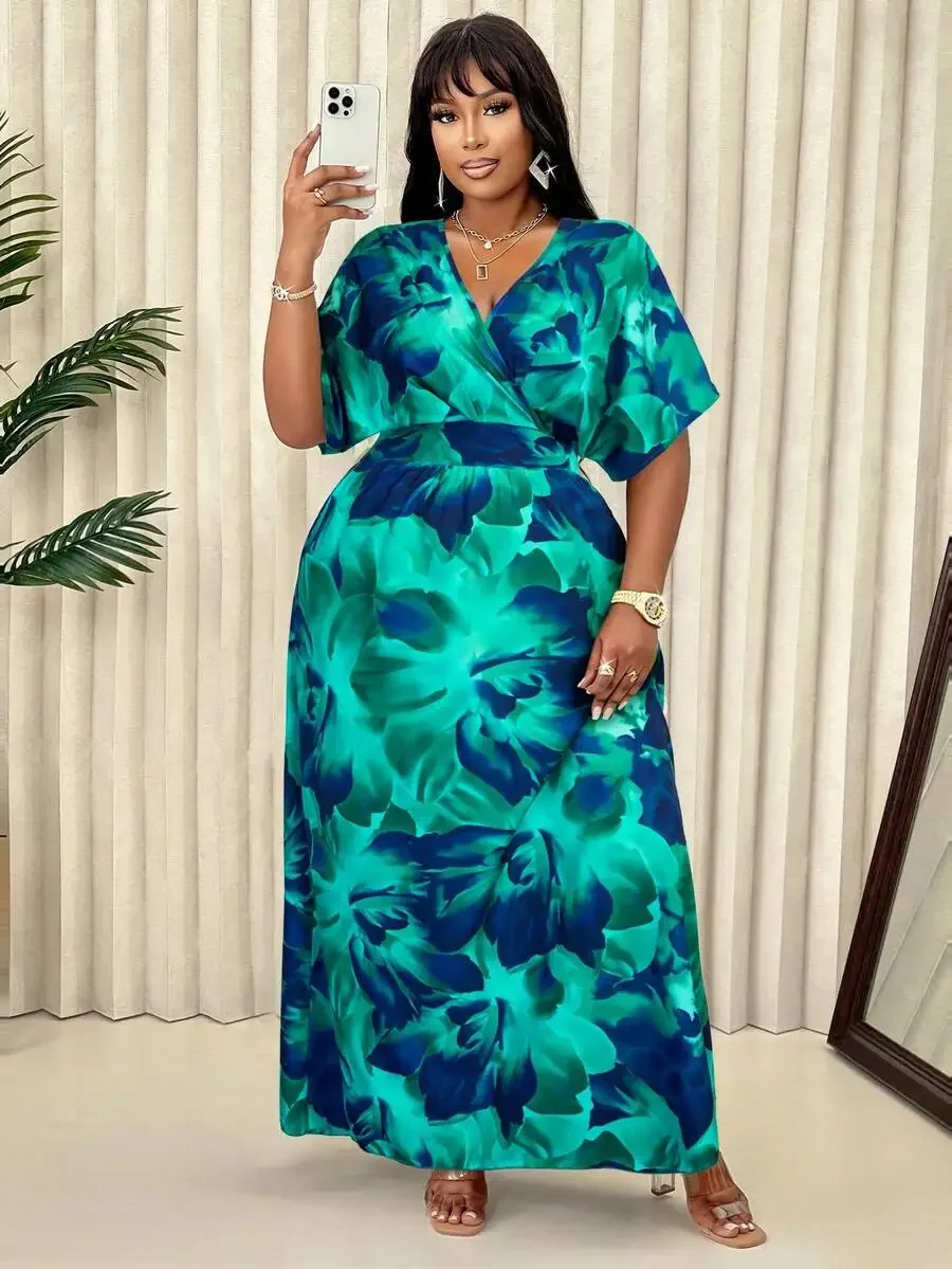 Plus Size Women Floral Print V-Neck Short Sleeve Wrap Maxi Dress Summer Casual Vacation
Plus Size Women Floral Print V-Neck Short Sleeve Wrap Maxi Dress Summer Casual Vacation