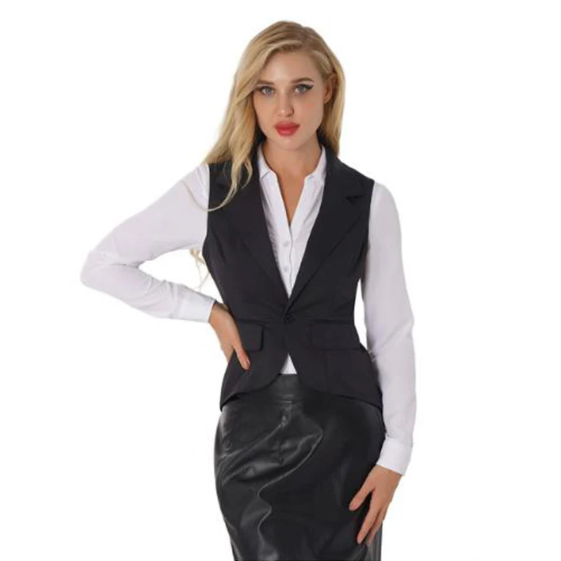 V-neck Elegant Womens Jackets 1 Button Women's Sleeveless Vest Long Vests for Modern Women New in Outerwears Clothing Female
V-neck Elegant Womens Jackets 1 Button Women's Sleeveless Vest Long Vests for Modern Women New in Outerwears Clothing Female