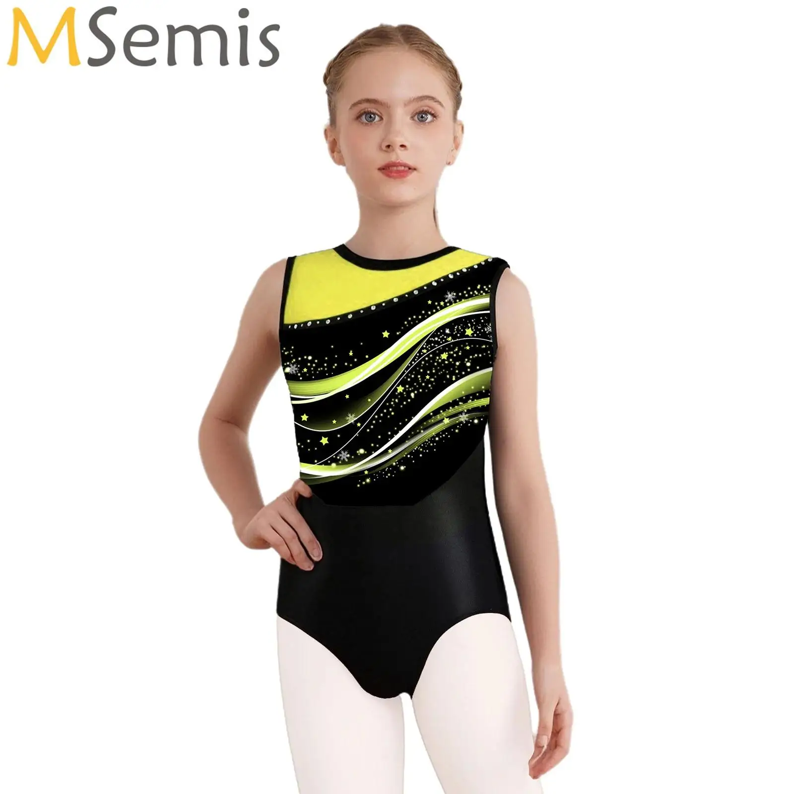 Kids Girls Printed Gymnastics Jersey Dance Leotard Sleeveless Patchwork Bodysuit for Figure Skating Acrobatics Stage Performance
Kids Girls Printed Gymnastics Jersey Dance Leotard Sleeveless Patchwork Bodysuit for Figure Skating Acrobatics Stage Performance