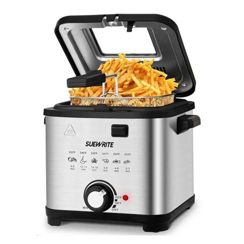 SUSTEAS Deep Fryer with Basket,1500W Electric Deep Fryers Use with Temperature Control, Removable Lid and 2.5L Non-Stick Inner
SUSTEAS Deep Fryer with Basket,1500W Electric Deep Fryers Use with Temperature Control, Removable Lid and 2.5L Non-Stick Inner