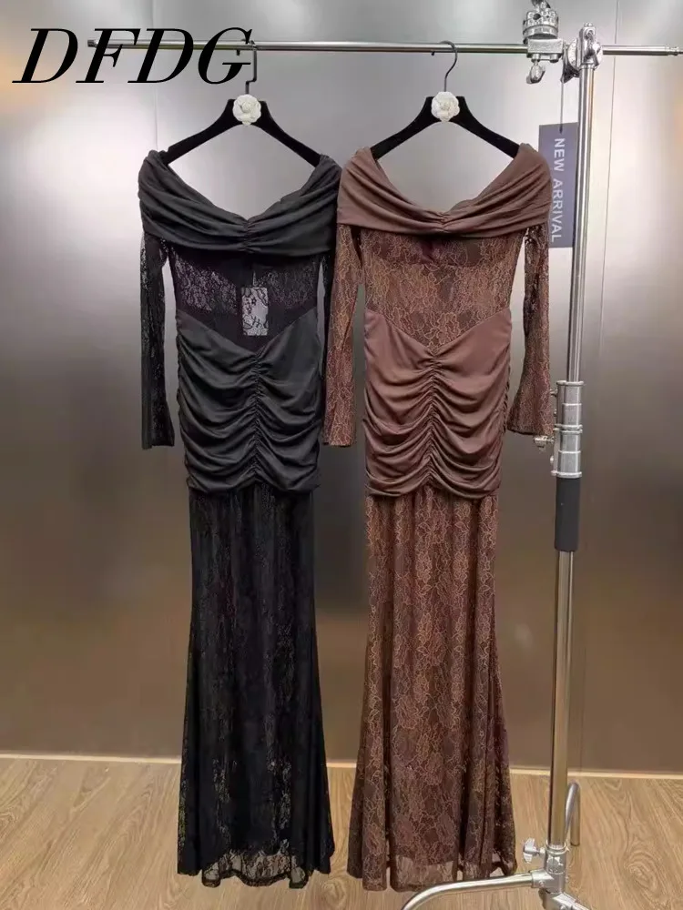 Женское длинное платье DFDG с открытыми плечами, коричневое, кружевное, с драпировкой, с длинным рукавом, для торжественных мероприятий, весна-лето 2026, трендовое, женственное, модное
Женское длинное платье DFDG с открытыми плечами, коричневое, кружевное, с драпировкой, с длинным рукавом, для торжественных мероприятий, весна-лето 2026, трендовое, женственное, модное